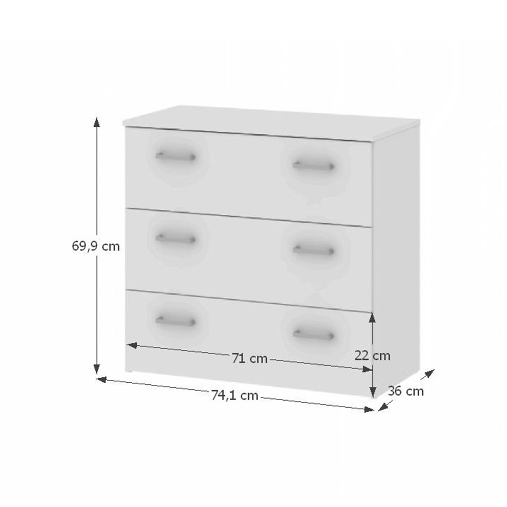 Comodă, alb, GARBO 3
