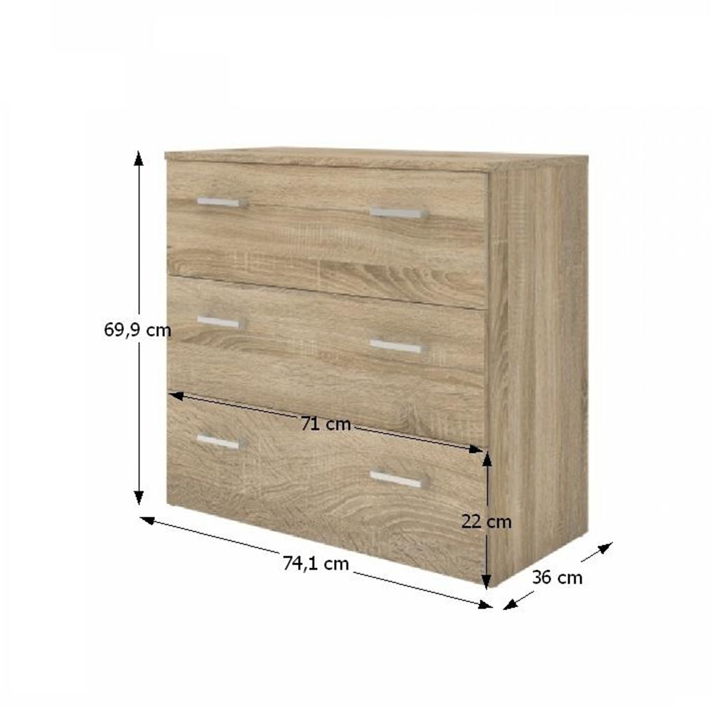 Comodă, stejar sonoma, GARBO 3