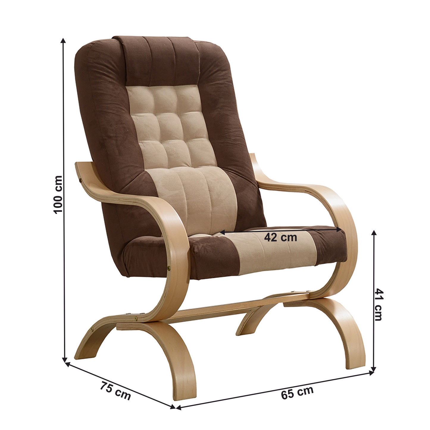 Fotoliu, gri-maro Taupe/maron/fag, GURU