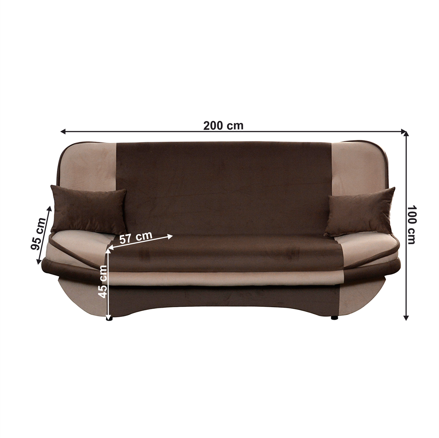 Canapea extensibilă, gri-maro Taupe/maro, GURU