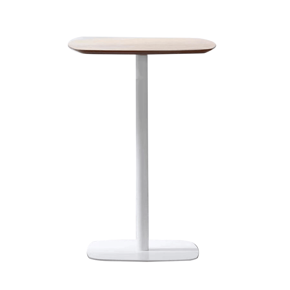 Masă de bar, stejar / alb, MDF / metal, diametru 60 cm, HARLOV