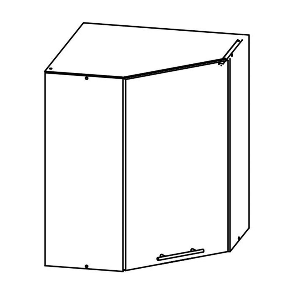 Dulap superior de colţ, stejar sonoma/alb, FABIANA W - 60N