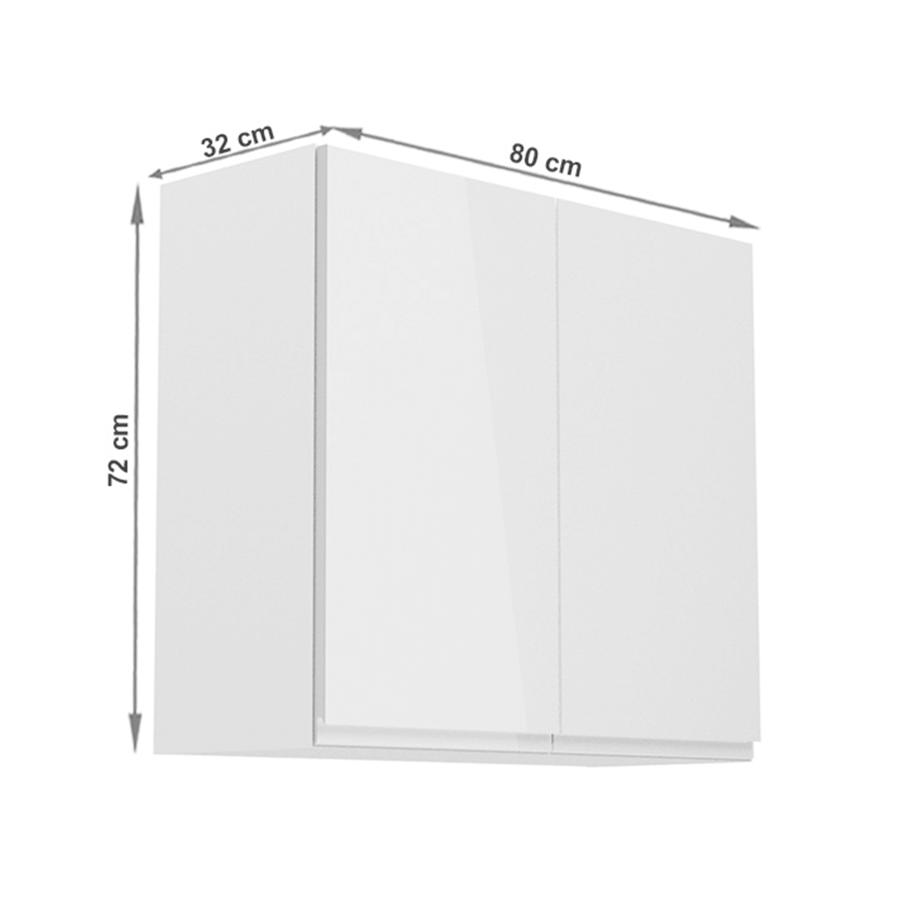 Dulap superior, alb/alb extra lucios, AURORA G81