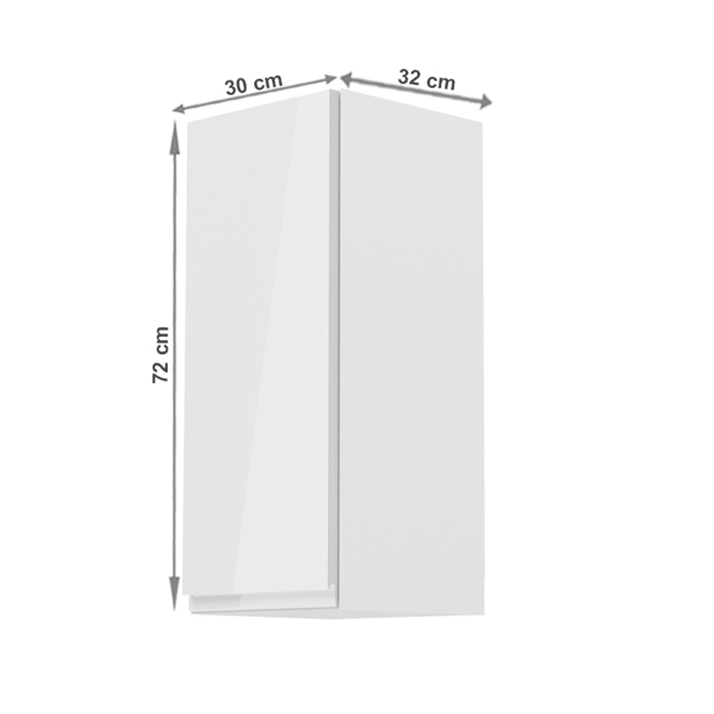 Dulap superior, alb / alb extra lucios, de stânga, AURORA G31