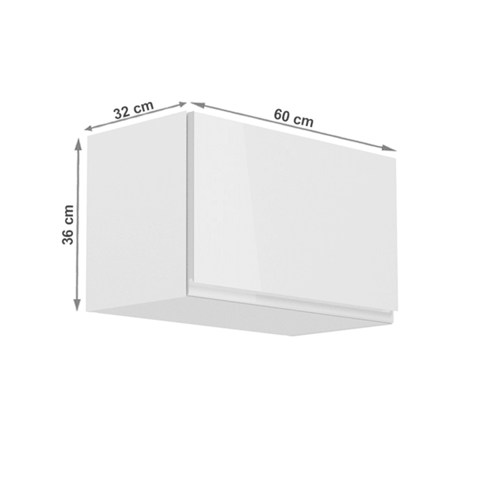 Dulap superior, alb / alb extra lucios, AURORA G60KN