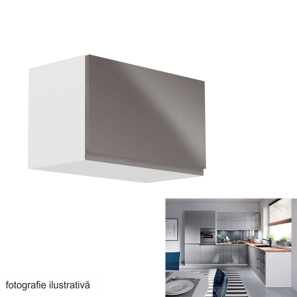 Dulap superior, alb/gri extra lucios, AURORA G60KN