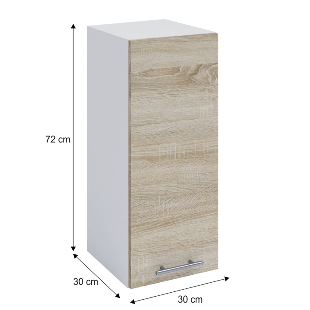 Dulap superior, stejar sonoma/alb, FABIANA W - 30