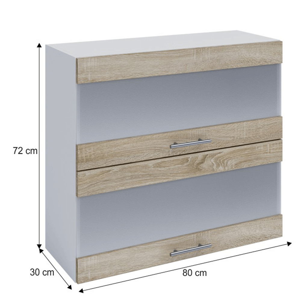 Dulap superior, stejar sonoma/alb, FABIANA W80K2S