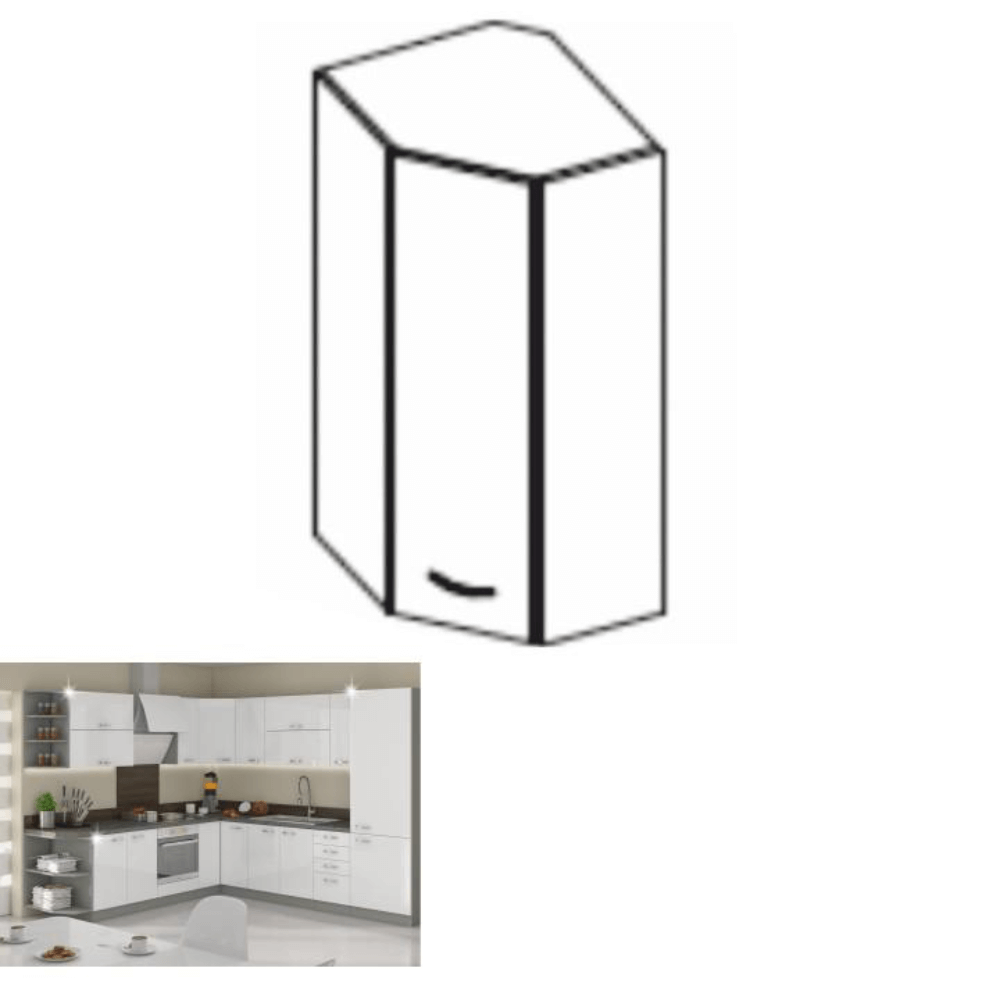 Dulap superior, alb extra lucios, PRADO 60/60 N G-72