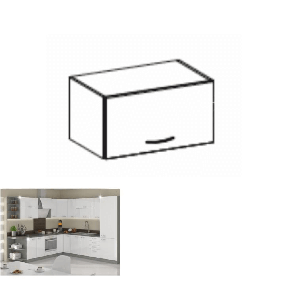 Dulap superior, alb extra lucios, PRADO 60 OK-40