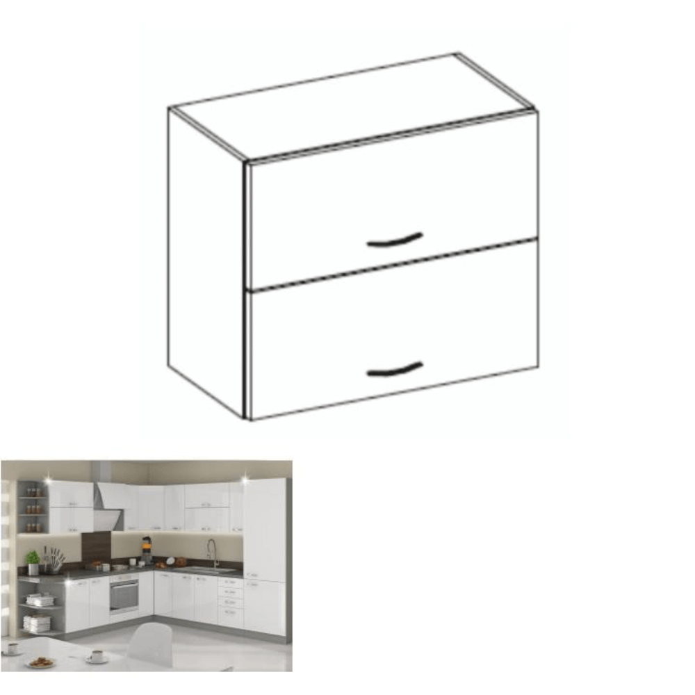 Dulap superior, alb lucios, PRADO 80 GU-72