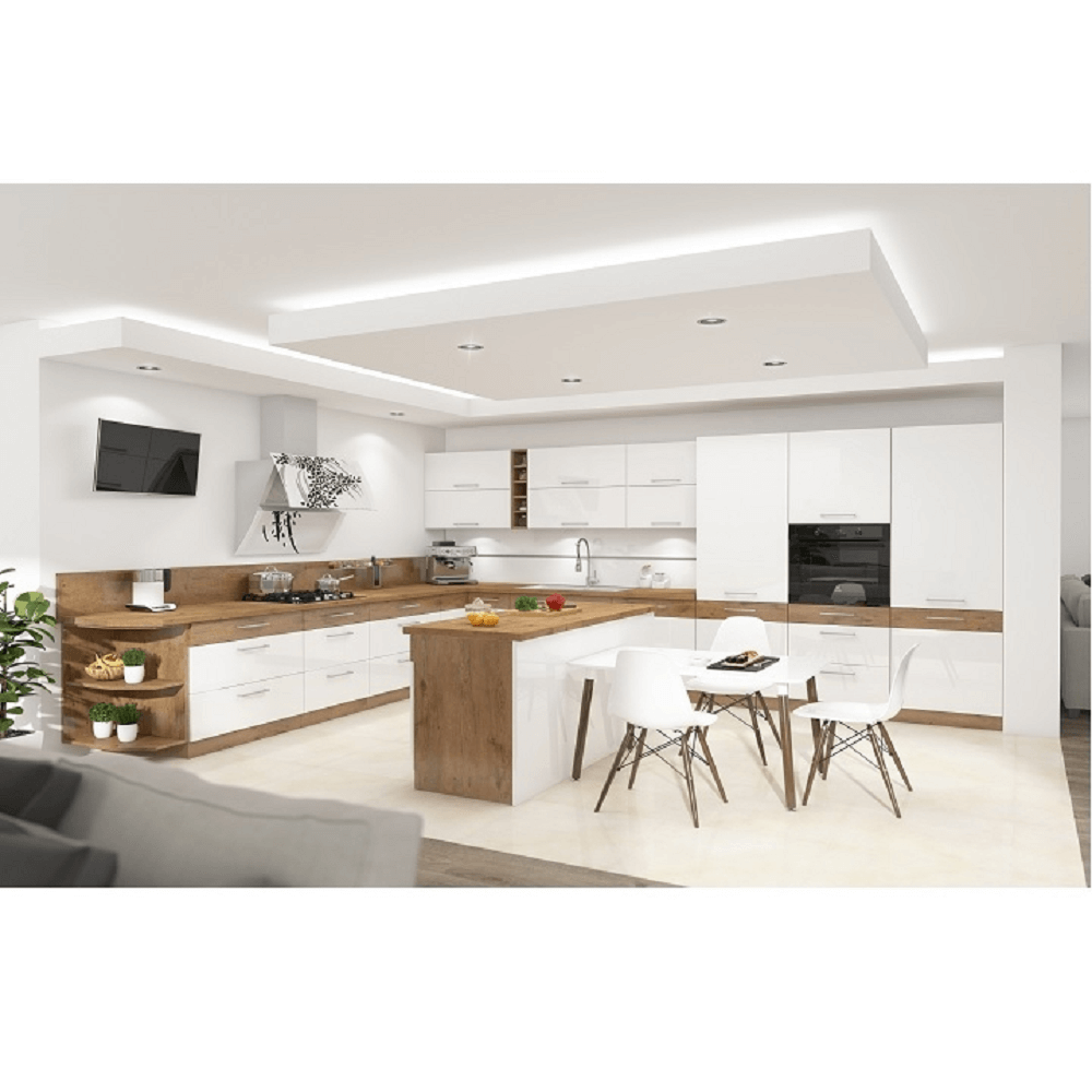 Cabinet superior, stejar Lancelot/alb extra lucios HG, VEGA 60 NAGU-36 1F