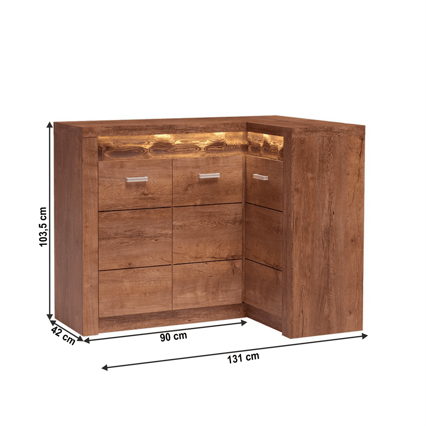 Comodă de colţ, frasin deschis, INFINITY I-15