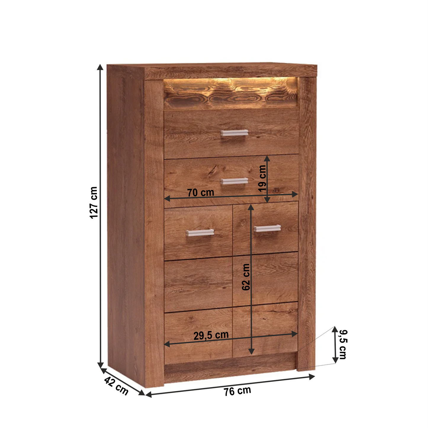 Comodă, frasin deschis, INFINITY I-06