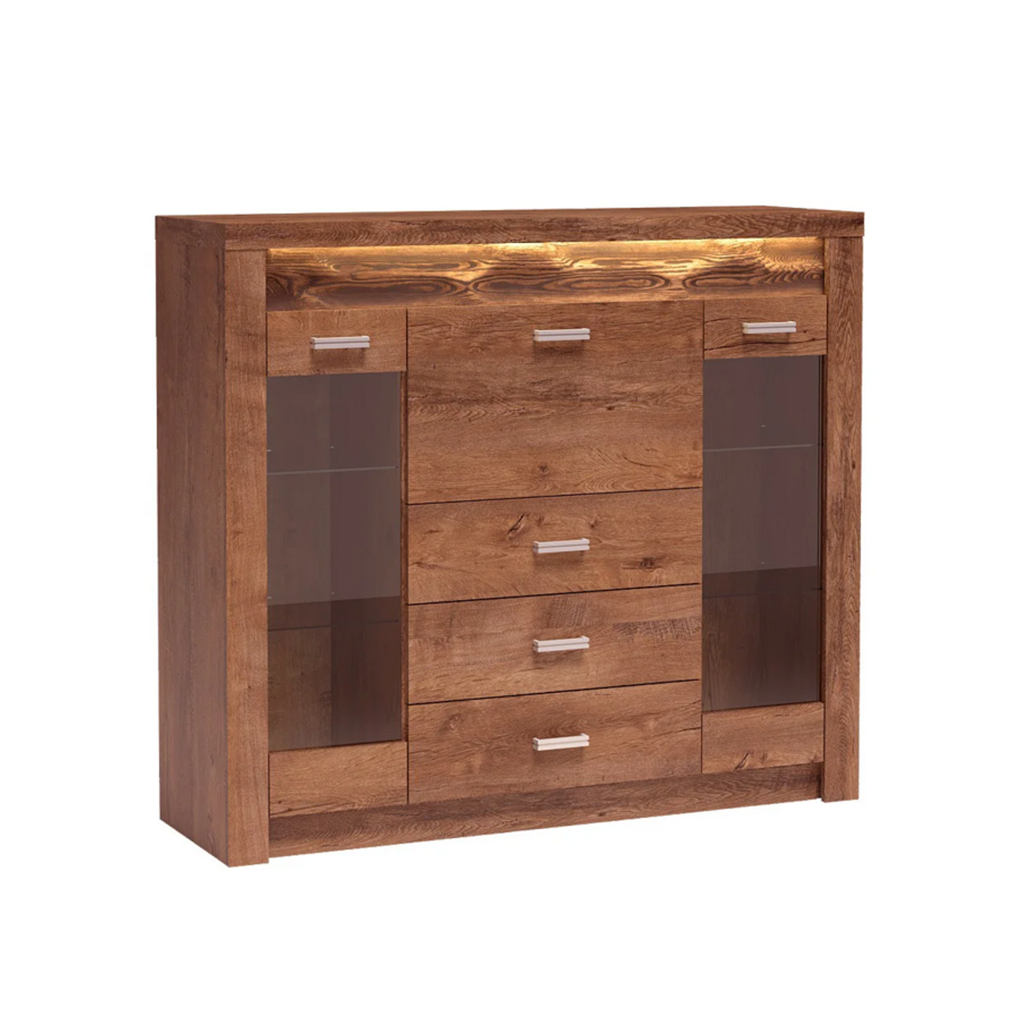 Comodă cu vitrină, frasin deschis, INFINITY I-08