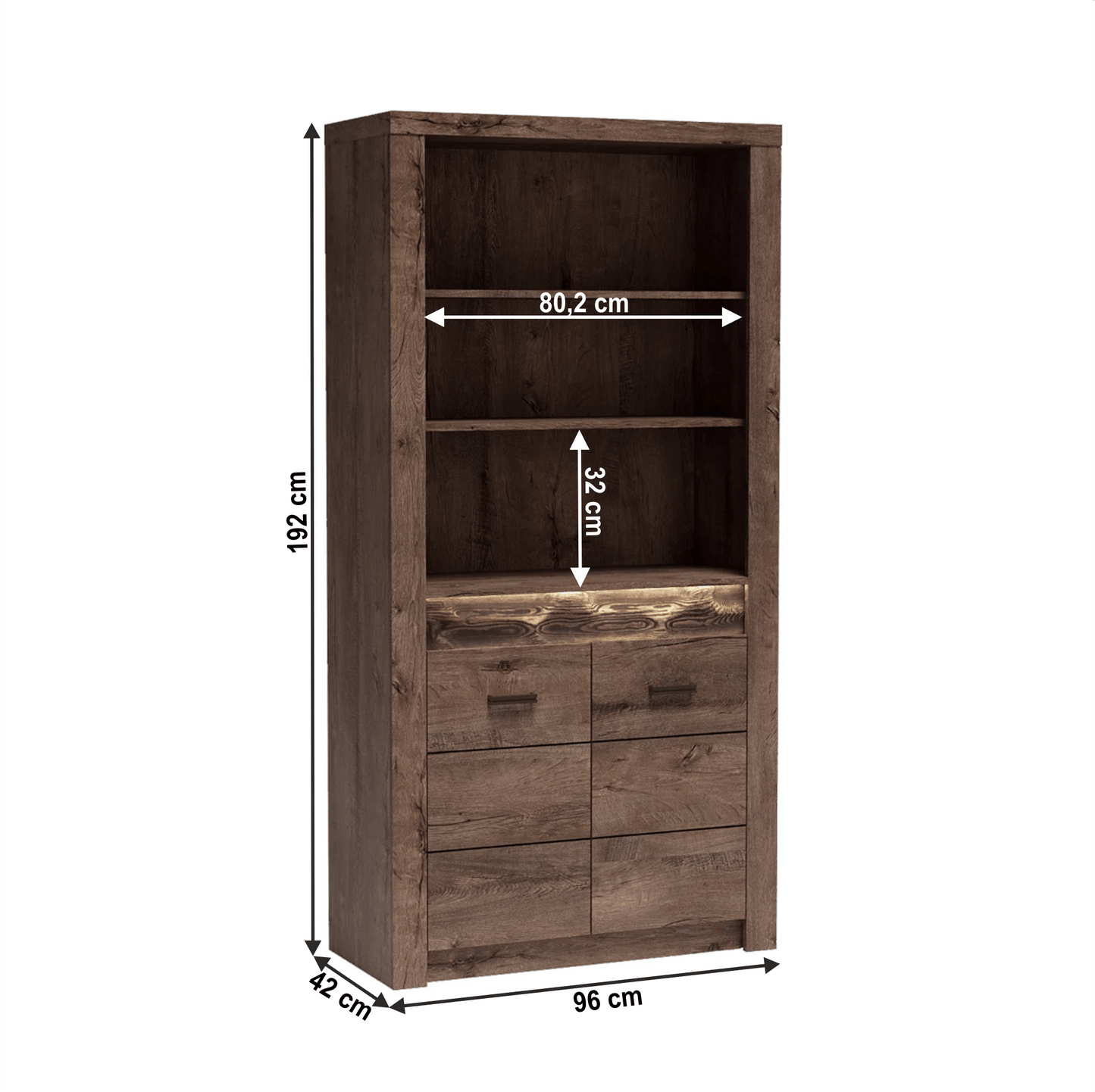 Vitrină, frasin închis, INFINITY I-05