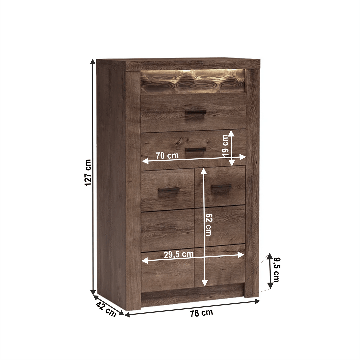 Comodă, frasin închis, INFINITY I-06