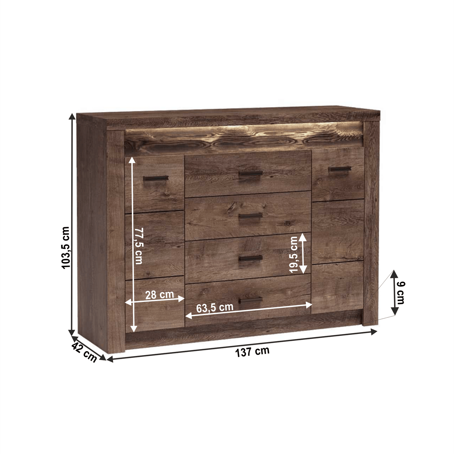 Comodă, frasin închis, INFINITY I-07