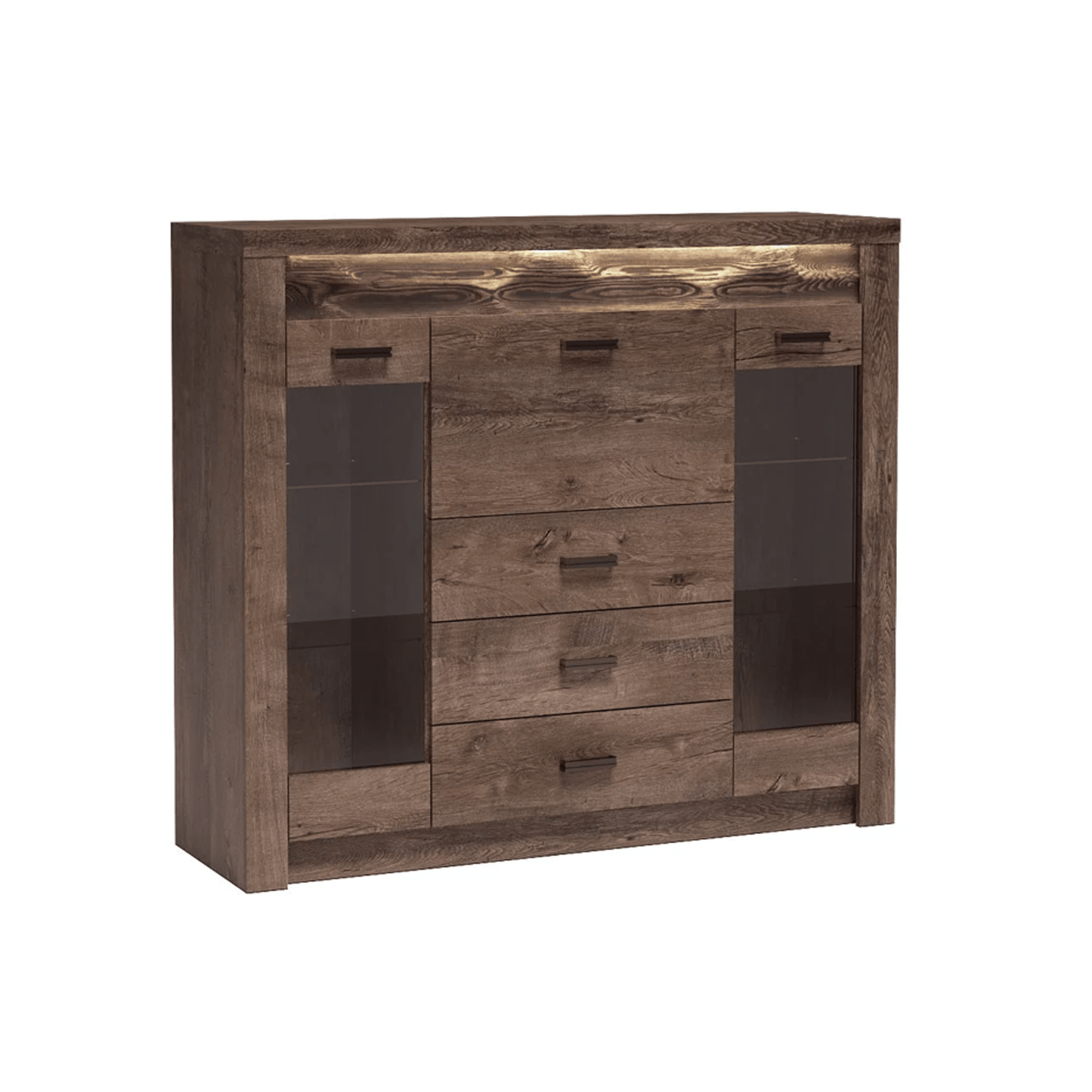 Comodă cu vitrină, frasin închis, INFINITY 08