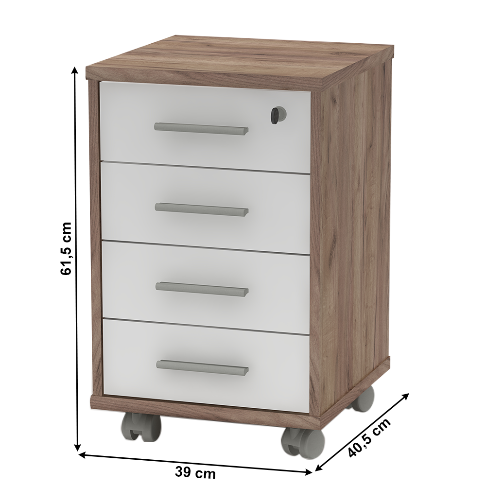 Dulăpior cu încuietoare, kraft dunkel/alb, JOHAN 2 NEW 12