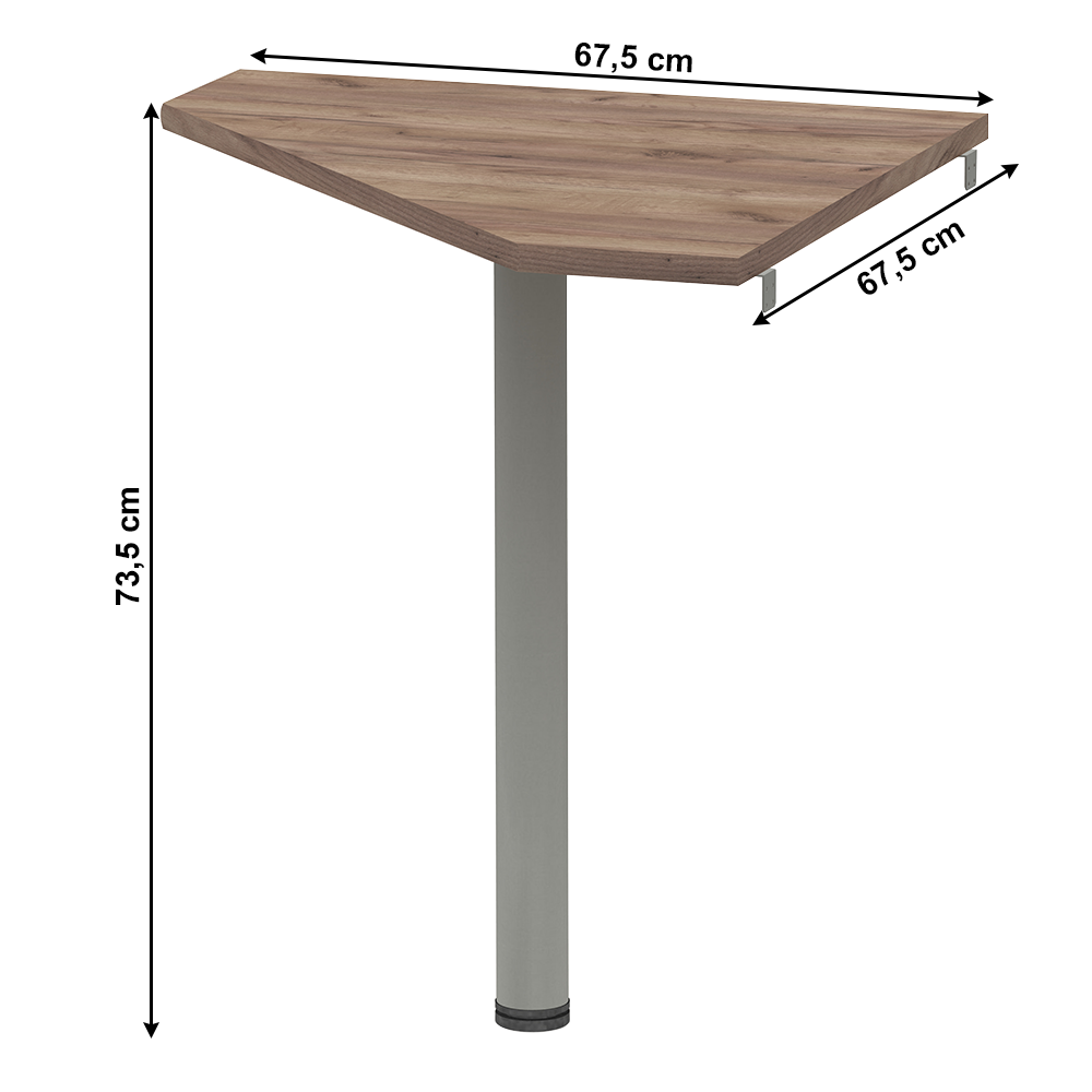 Măsuţă de colţ, kraft dunkel/metal, JOHAN 2 NEW 06