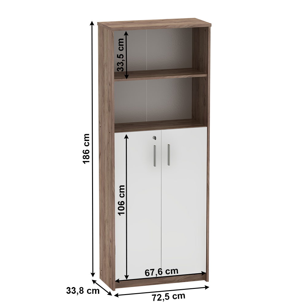 Dulap cu raft, kraft dunkel/alb, JOHAN 2 NEW 10