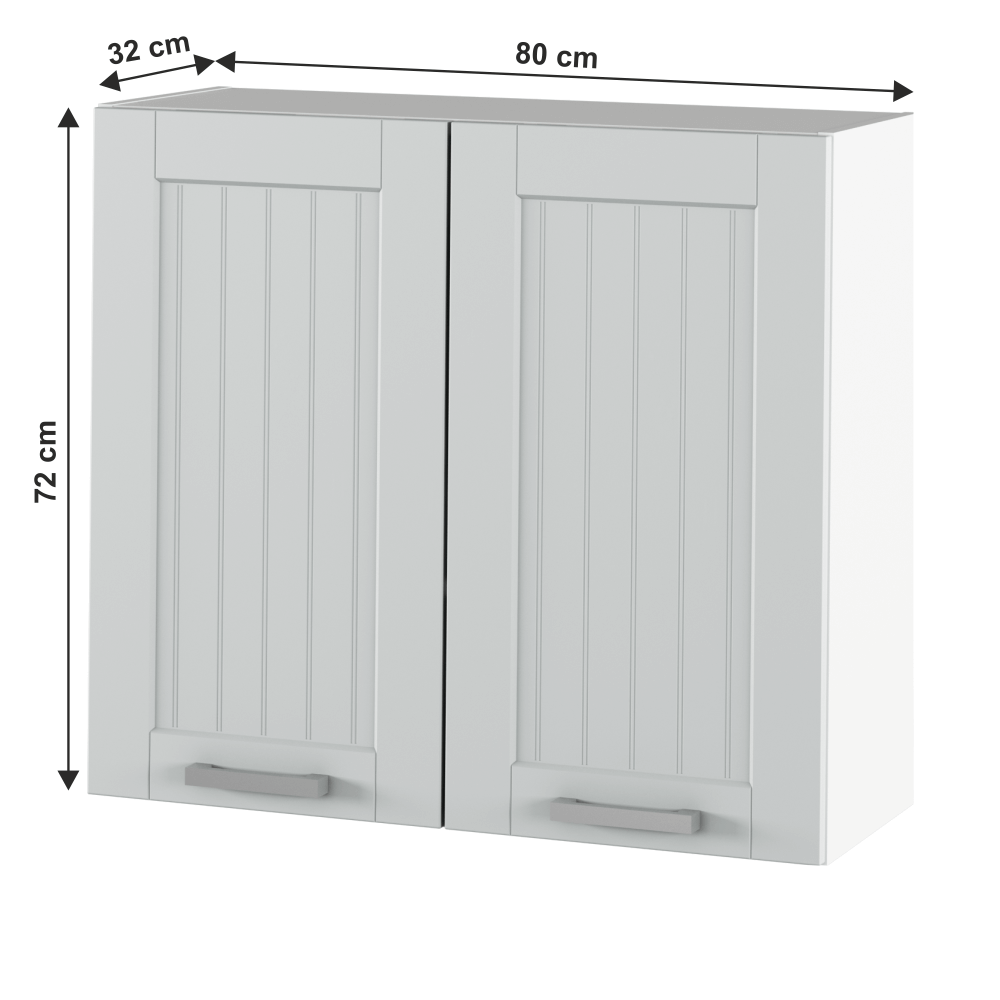 Dulap superior, gri deschis/alb, JULIA TYP 11