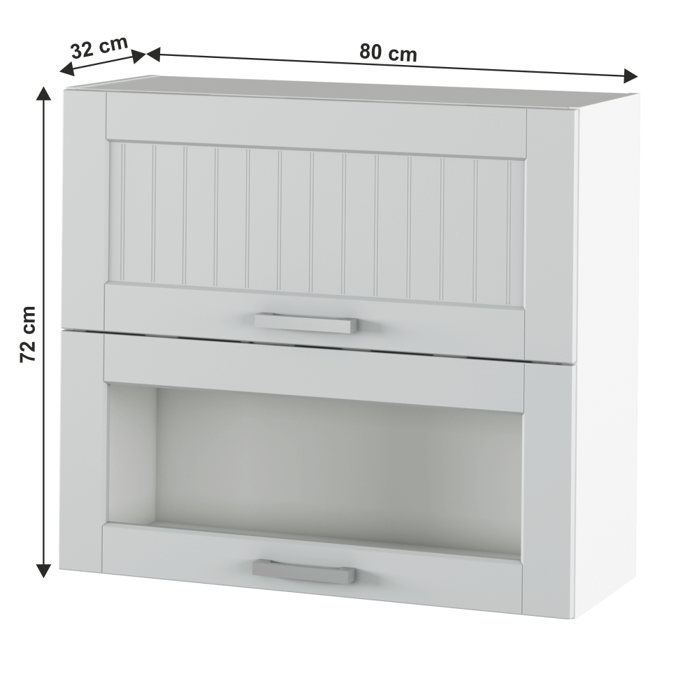 Dulap superior, gri deschis/alb, JULIA TYP 13