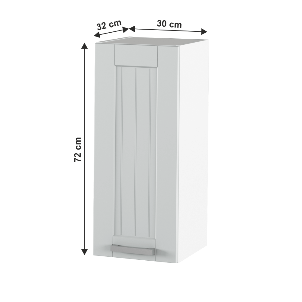 Dulap superior, gri deschis/alb, JULIA TYP 2