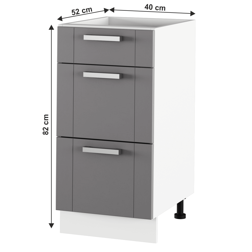Dulap inferior, gri închis/alb, JULIA TYP 53