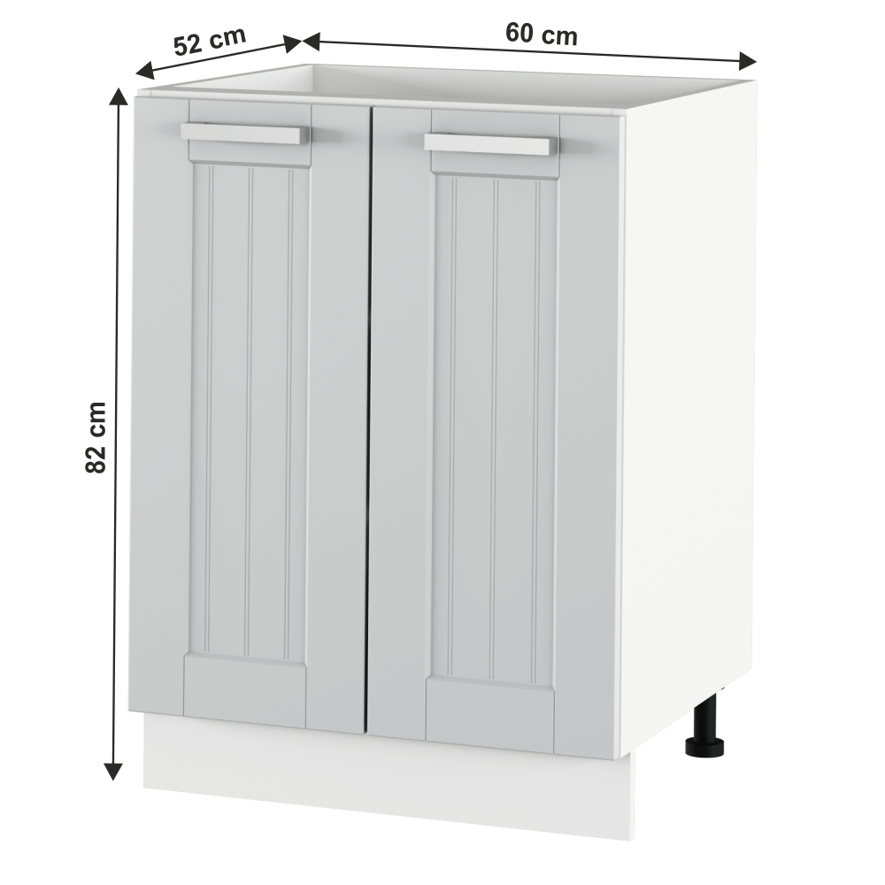 Dulap inferior, gri deschis/alb, JULIA TYP 56