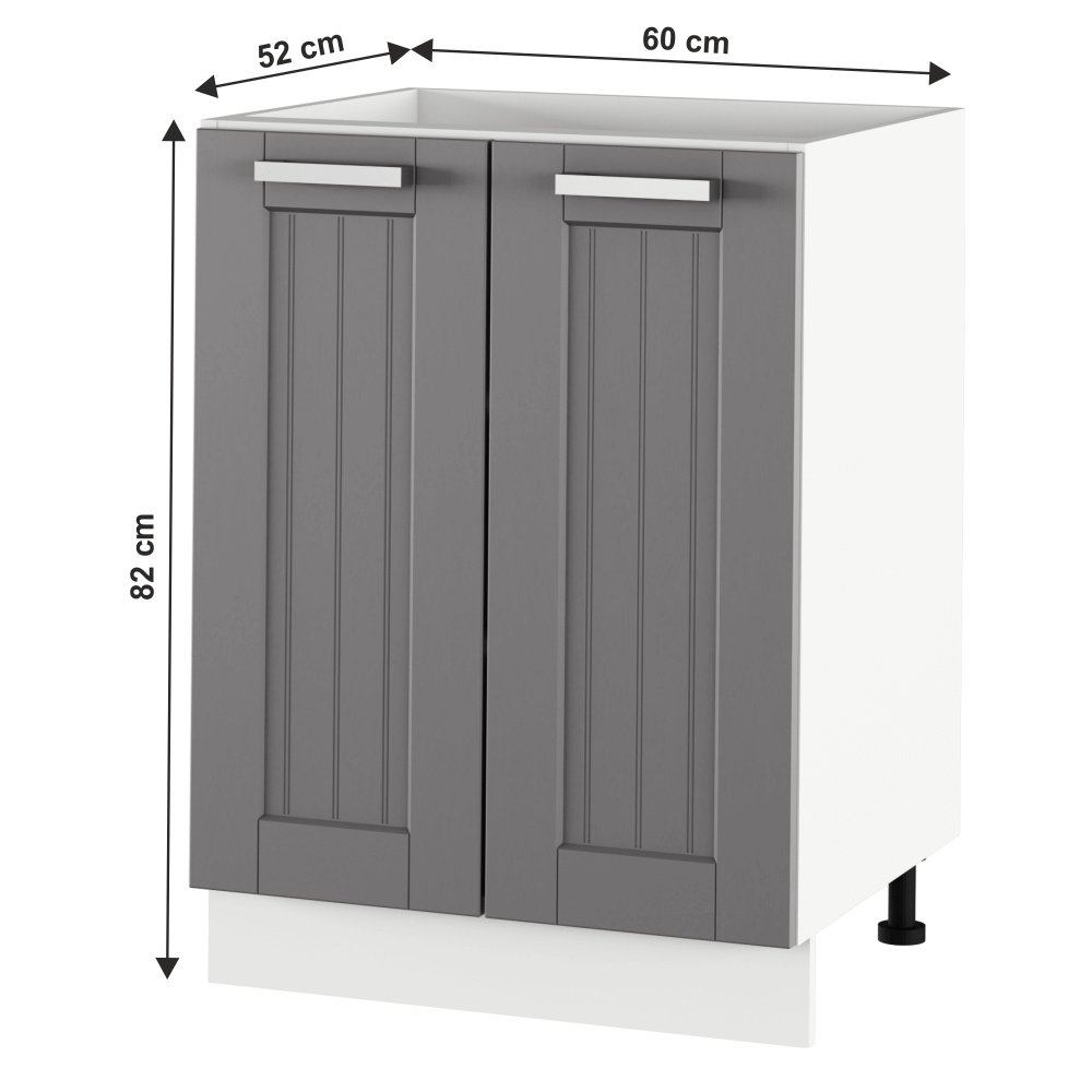 Dulap inferior, gri închis/alb, JULIA TYP 56