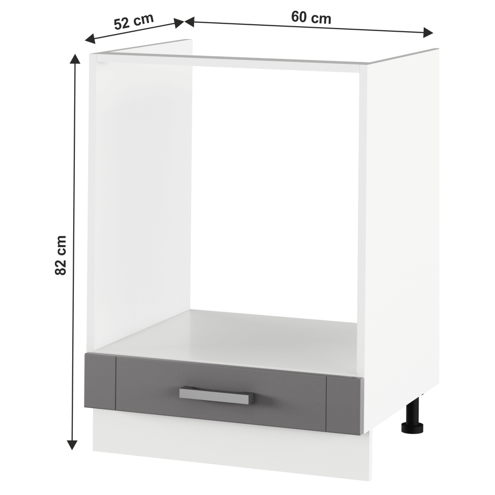 Dulap inferior pentru aragaz, gri închis/alb, JULIA TYP 58
