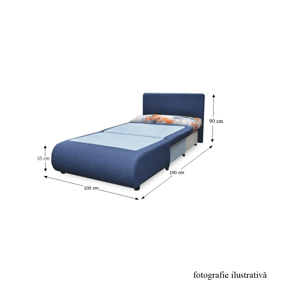 Fotoliu extensibil, gri/model carouri, KENY NEW