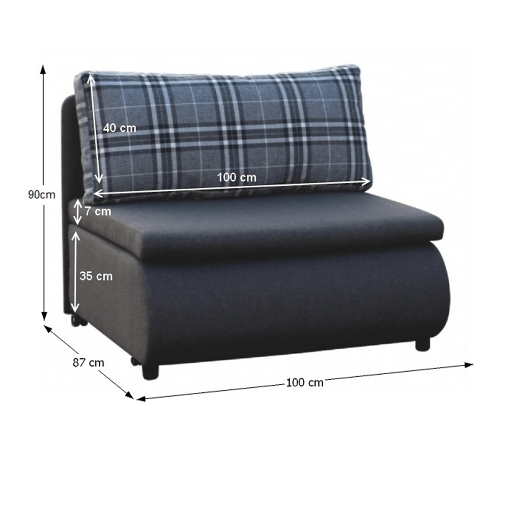 Fotoliu extensibil, gri/model carouri, KENY NEW