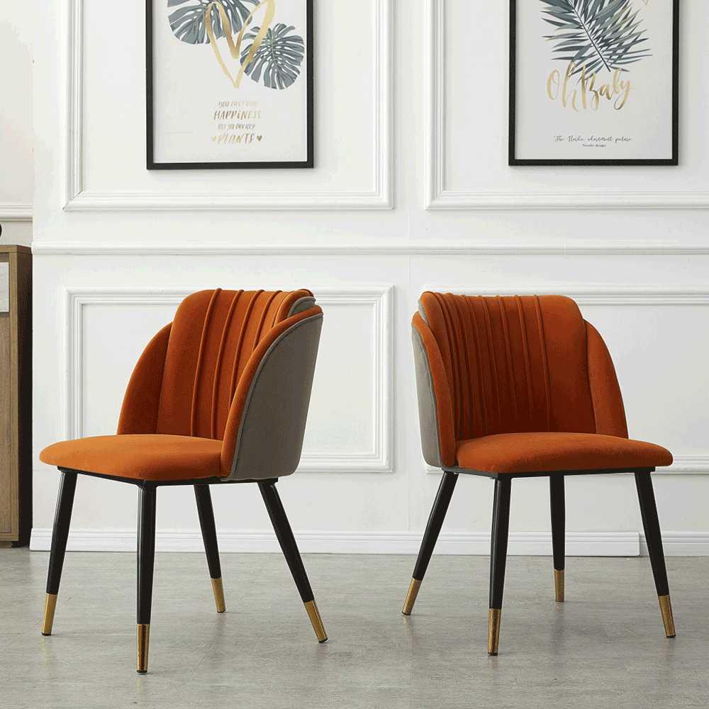 Scaun, ţesătură teracotă / catifea gri, KIRIA