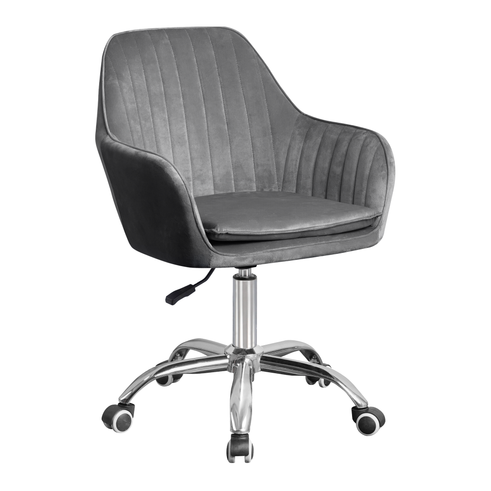 Scaun de birou, ţesătură gri Velvet/crom, KLIAN