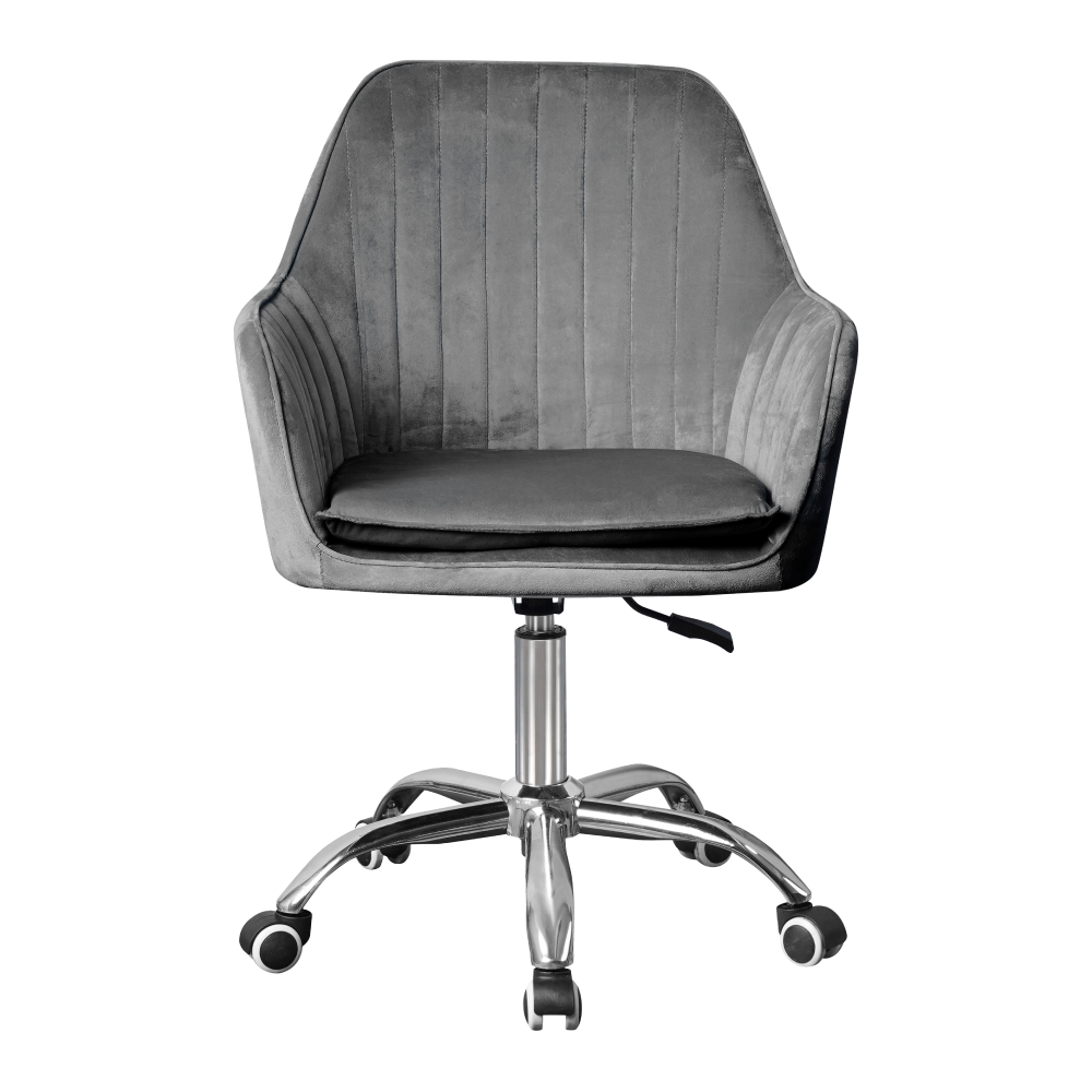 Scaun de birou, ţesătură gri Velvet/crom, KLIAN