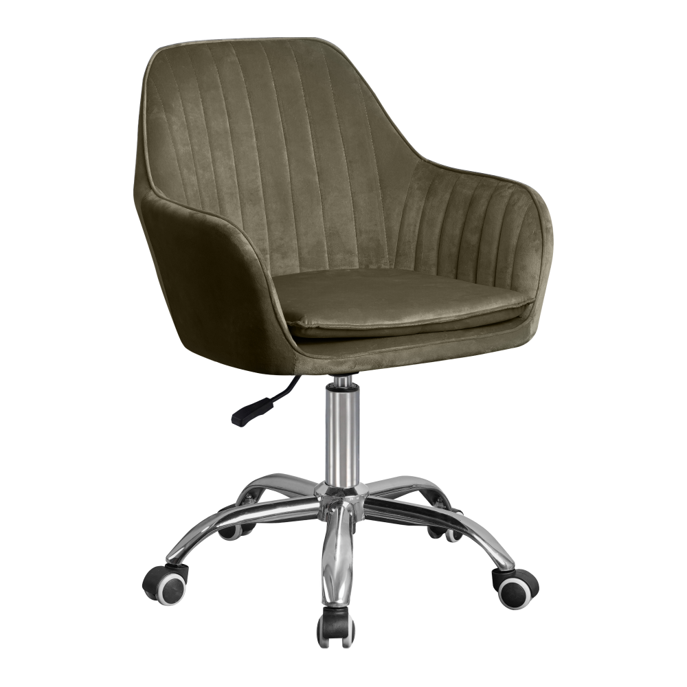 Scaun de birou, gri-maro Taupe ţesătură Velvet/crom, KLIAN