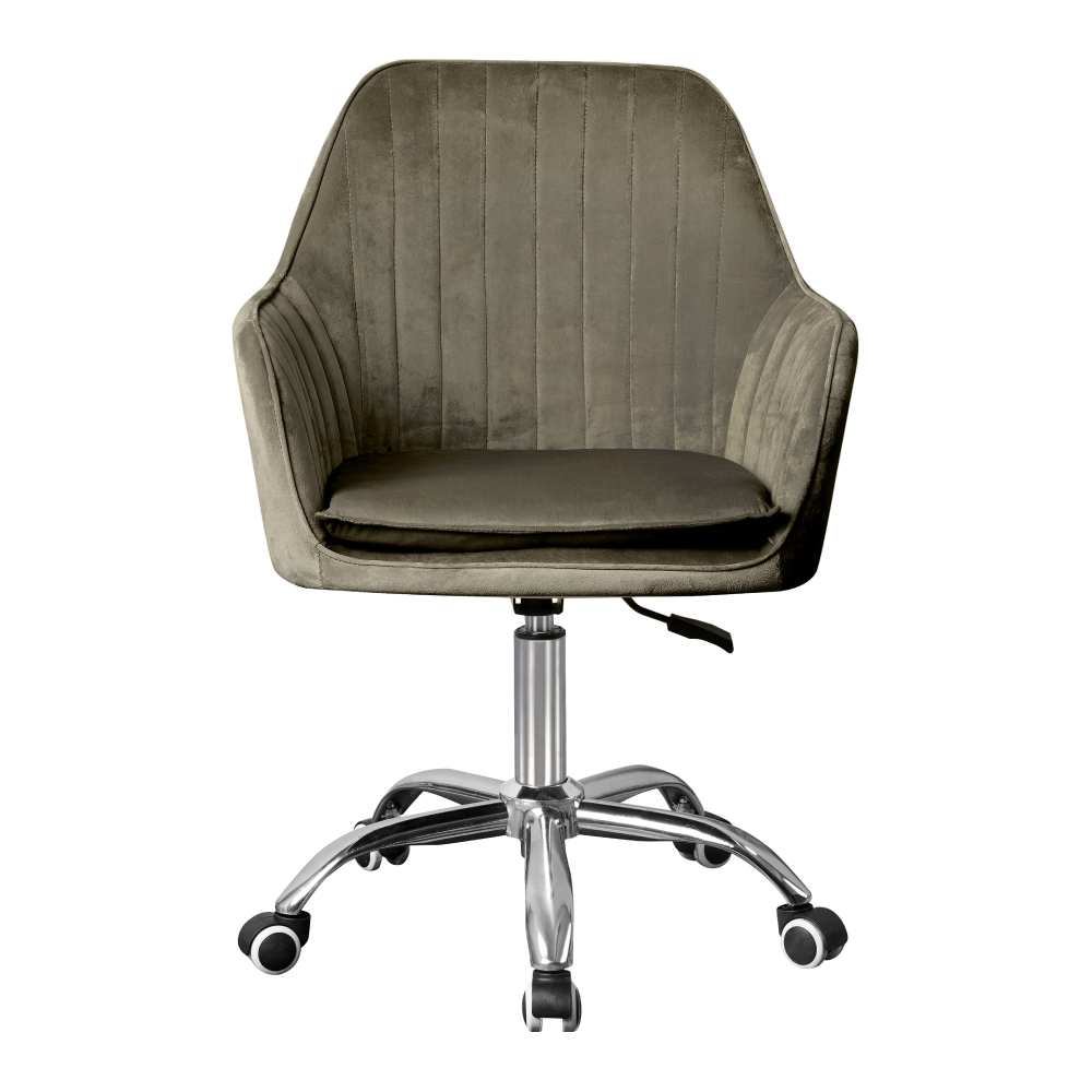 Scaun de birou, gri-maro Taupe ţesătură Velvet/crom, KLIAN
