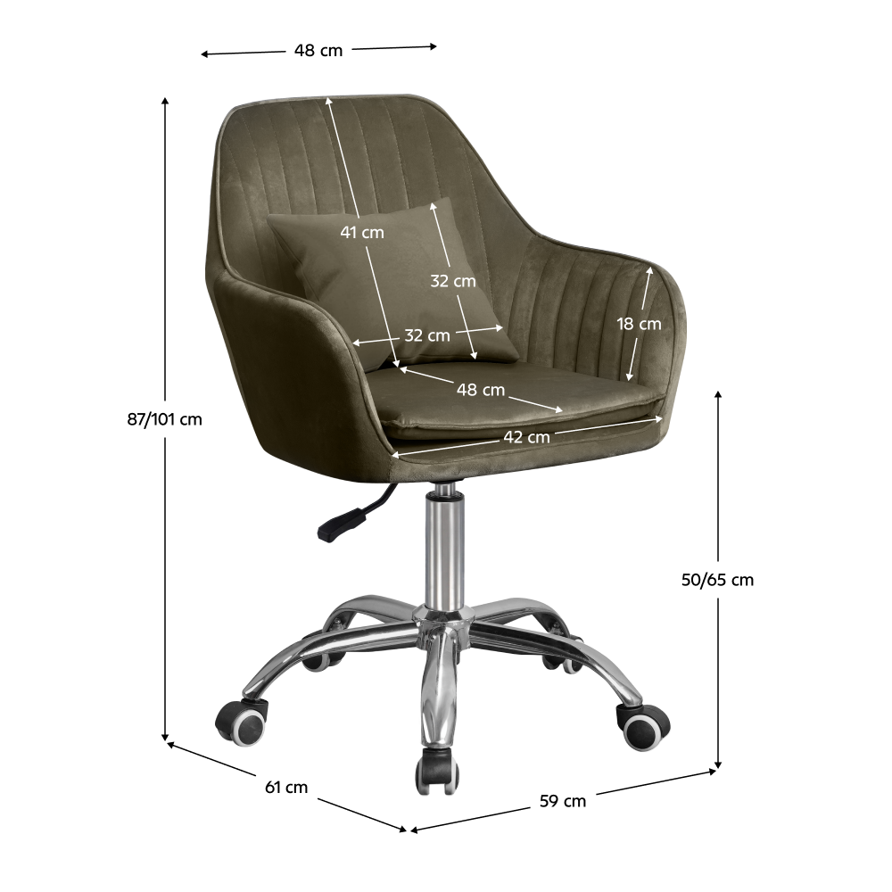 Scaun de birou, gri-maro Taupe ţesătură Velvet/crom, KLIAN