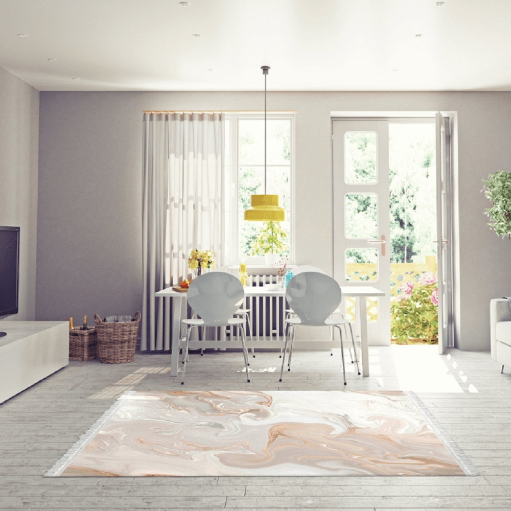 Covor, model bej/crem/alb, 120x180, RENOX TYP 2