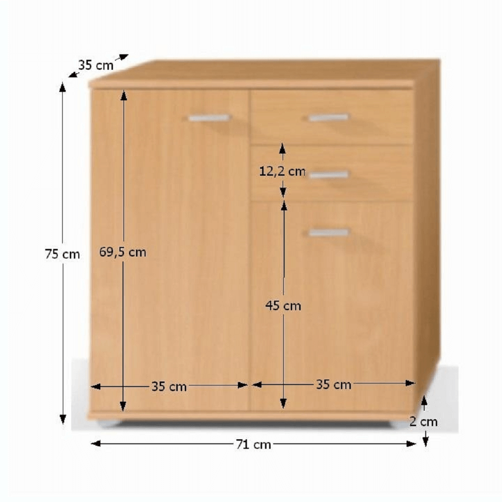 Comodă 2-2T2S, fag, TAMPA