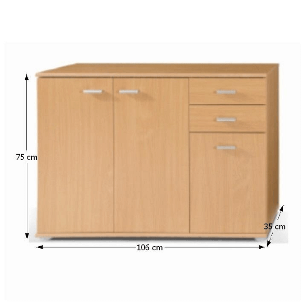 Comodă 1-3T2S, fag, TAMPA