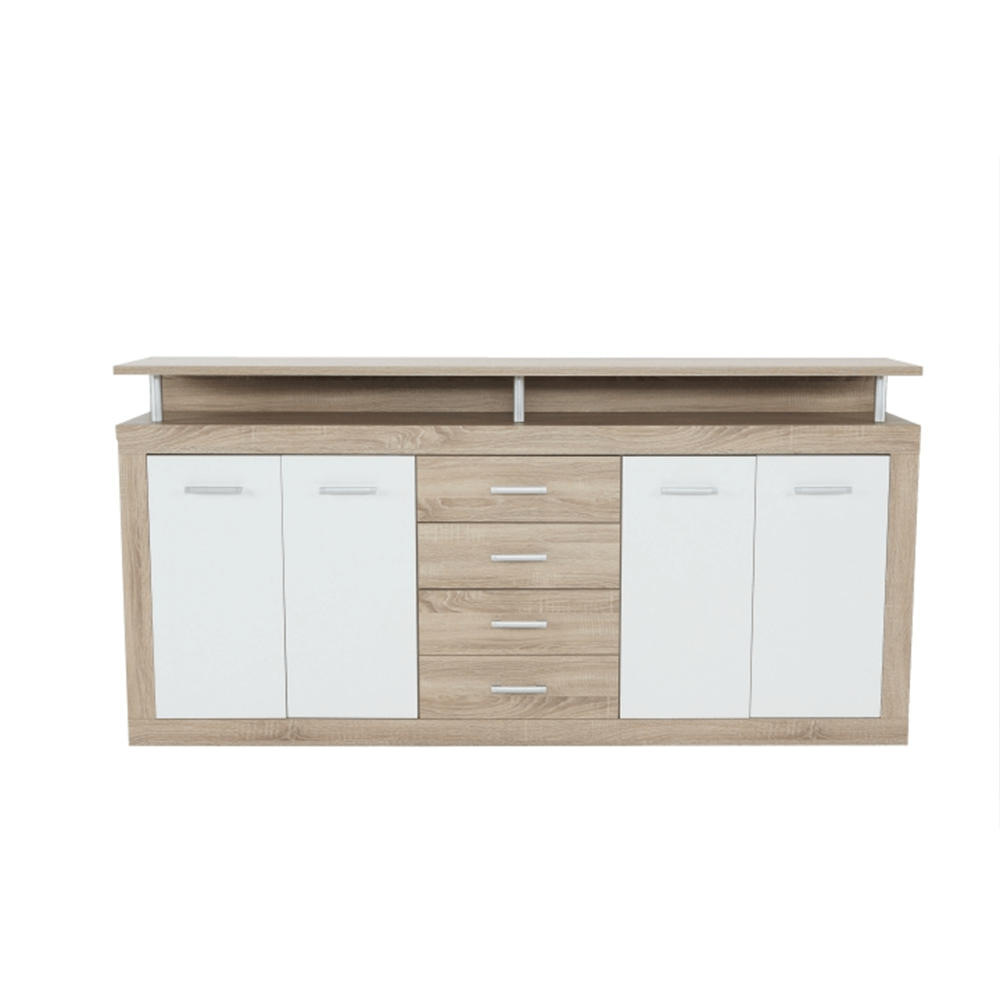 Comodă, stejar sonoma/albă, JUNO - JACHIM NEW