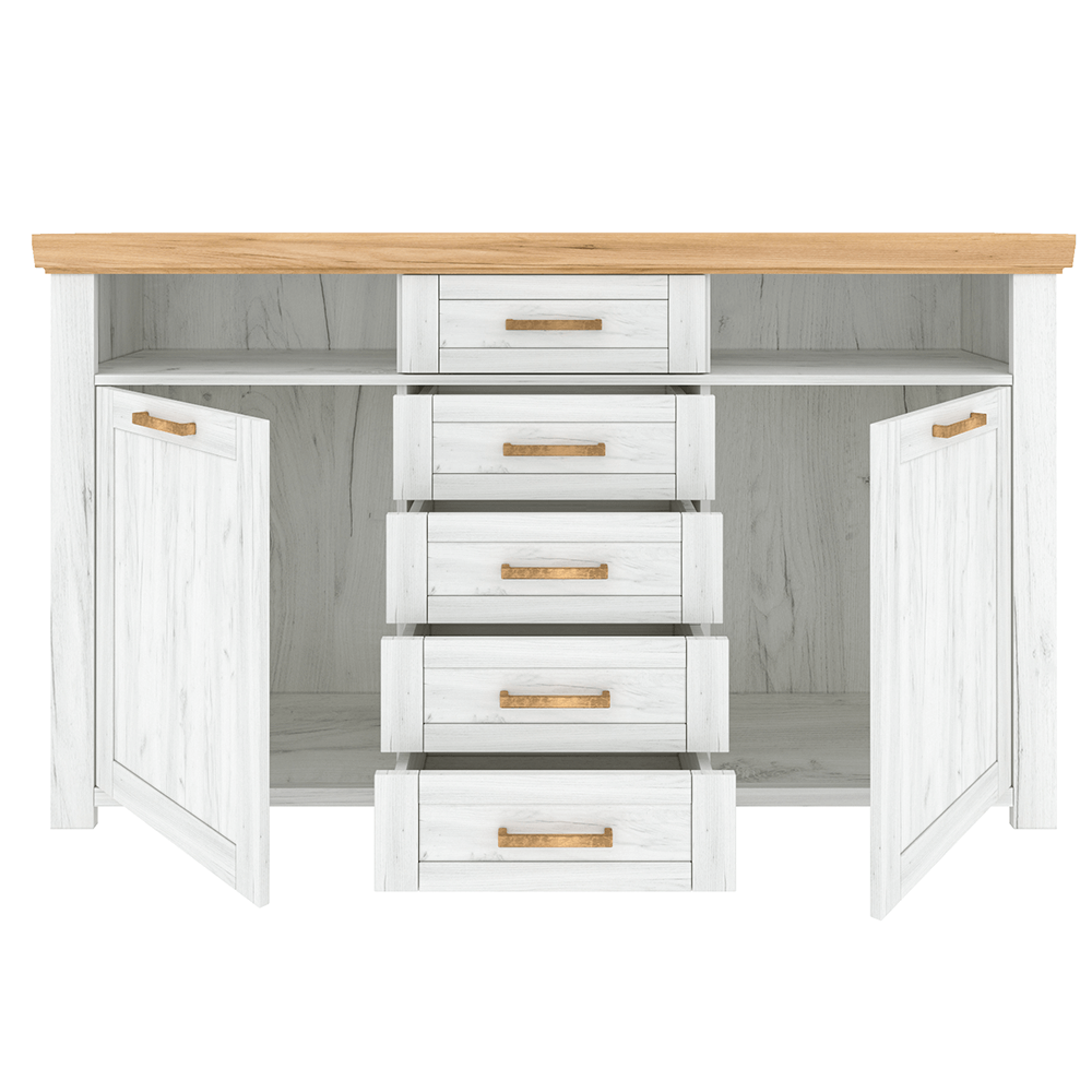 Scrin E, stejar craft auriu / stejar craft alb, SUDBURY