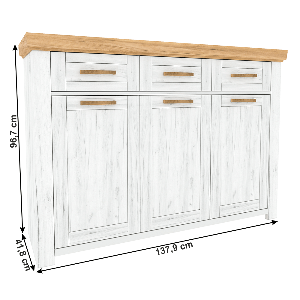 Scrin G, stejar craft auriu / stejar craft alb, SUDBURY