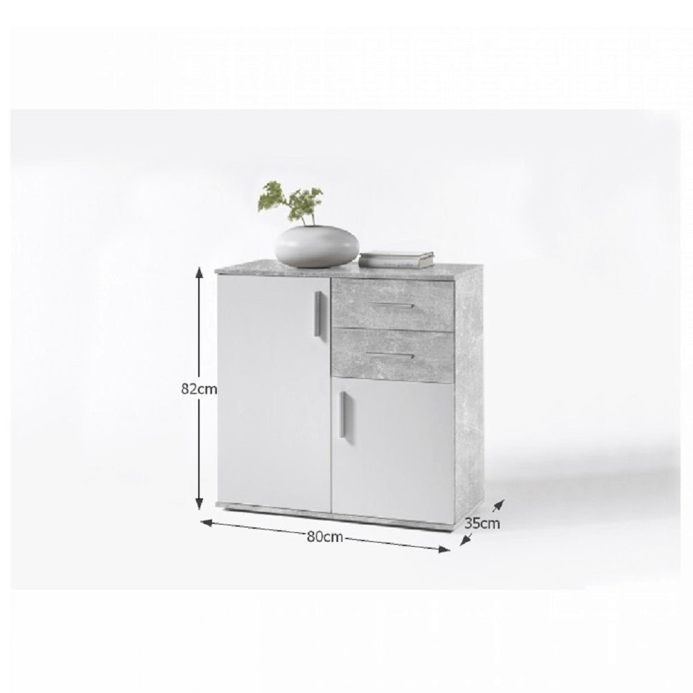 Comodă, alb/ciment, POPPY 4