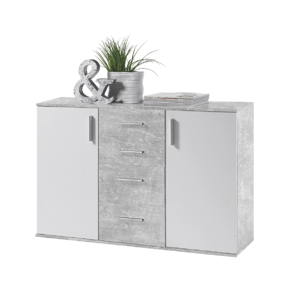 Comodă, alb/ciment, POPPY 5