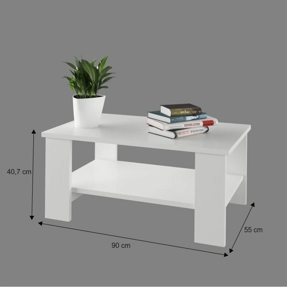Măsuţa de cafea, albă, BERNARDO